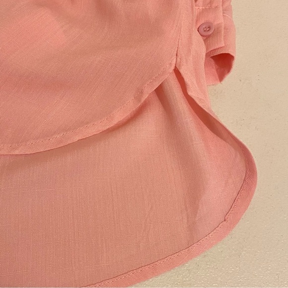 Poetsky Blouse Size Small Women’s Button Up Long Roll Tap Sleeve Shirt - Picture 6 of 10